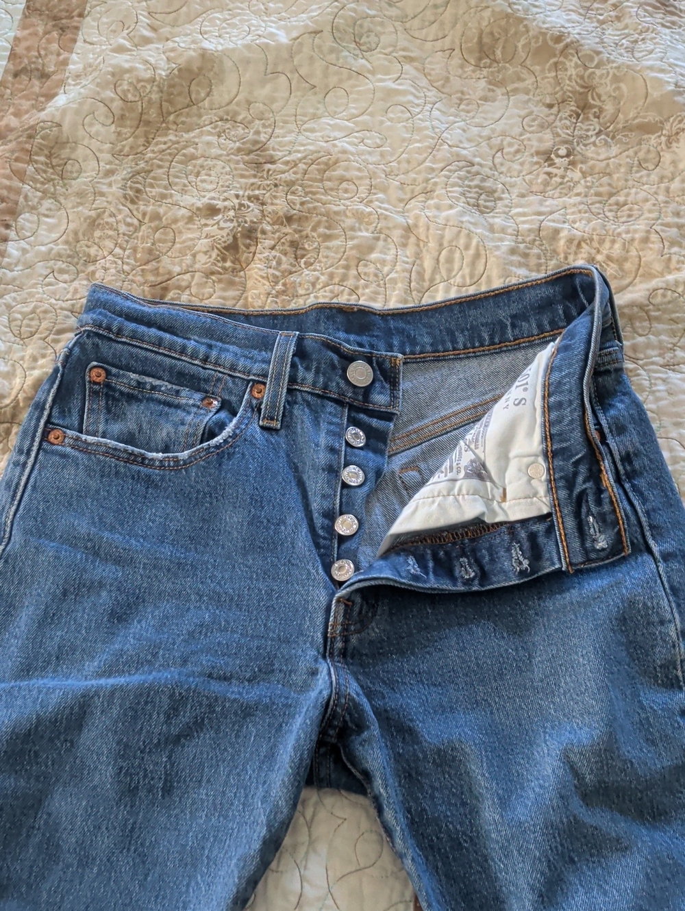 Women's s Blue Denim Jeans with Button Fly